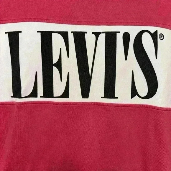 Levi's Color Block Red & White Crewneck Sweatshirt Size M - Picture 4 of 11